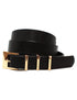 Square Thin Single Prong Buckle Faux Leather Belt